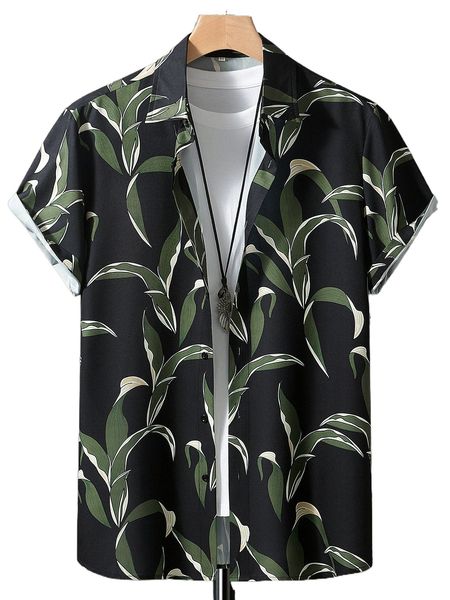 men random plant print shirt without tee t9uz#, White;black
men random plant print shirt without tee t9uz#, White;black