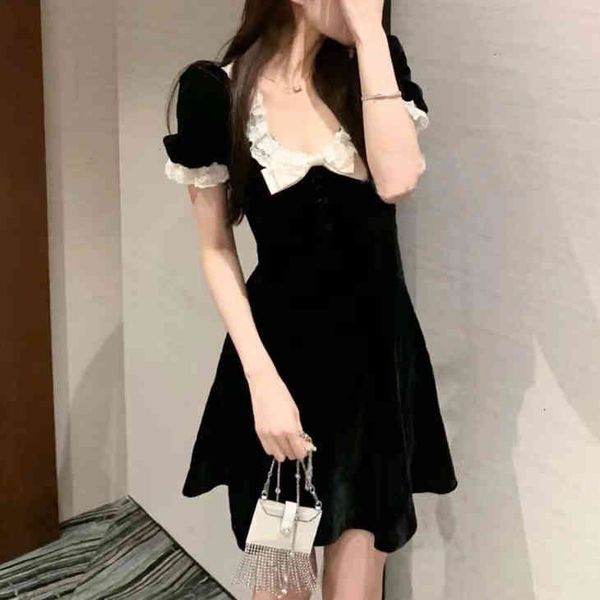 casual dresses 2022 small soft girl spring dress black velvet skirt moonlight twilight bubble sleeve lace women s6je, Black;gray
casual dresses 2022 small soft girl spring dress black velvet skirt moonlight twilight bubble sleeve lace women s6je, Black;gray