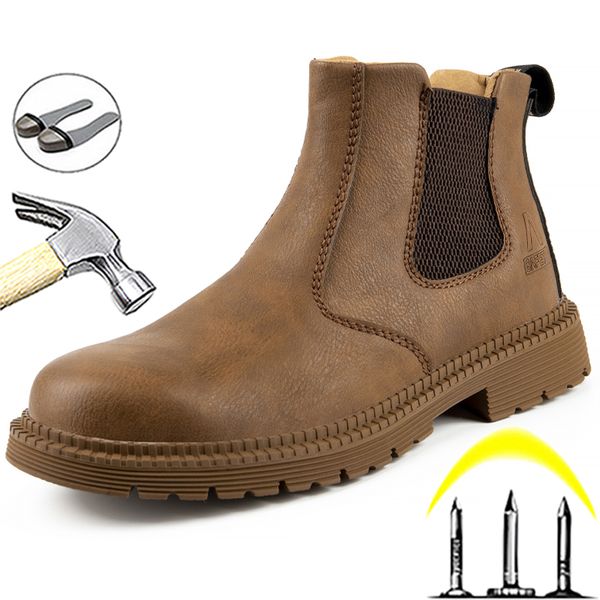 men safety boots steel toe shoes chelsea boots work shoes leather boots indestructible shoes puncture-proof industrial, Red;white
men safety boots steel toe shoes chelsea boots work shoes leather boots indestructible shoes puncture-proof industrial, Red;white