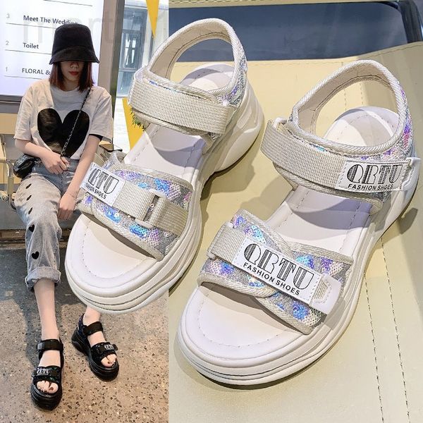 sandals designer 2022 new sports sandals women's summer korean version fashion thick soled student magic stickers shoes beach shoeso8d5, Black
sandals designer 2022 new sports sandals women's summer korean version fashion thick soled student magic stickers shoes beach shoeso8d5, Black
