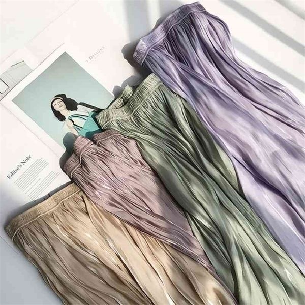 summer women shiny silky gloss vintage elegant casual midi skirt high waist pleated skirts womens lady print skirts female 210331, Black
summer women shiny silky gloss vintage elegant casual midi skirt high waist pleated skirts womens lady print skirts female 210331, Black