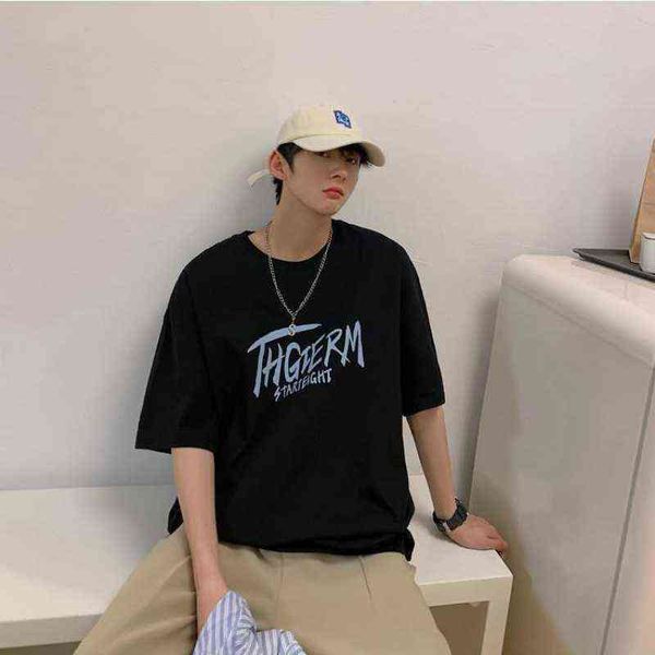 short t-shirt men's fashion brand ins2021 new trend loose half sleeve boys' summer t-shirt, Black;brown
short t-shirt men's fashion brand ins2021 new trend loose half sleeve boys' summer t-shirt, Black;brown