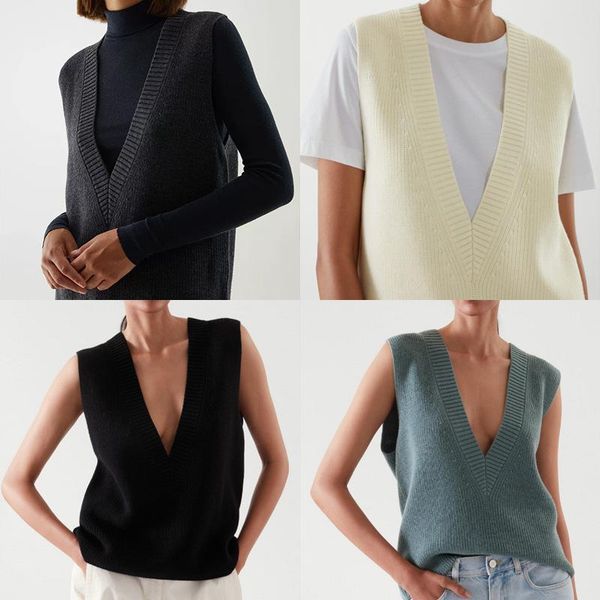 women's vests 2022 summer product wool knitted vest v-neck sleeveless solid color comfortable loose women, Black;white
women's vests 2022 summer product wool knitted vest v-neck sleeveless solid color comfortable loose women, Black;white