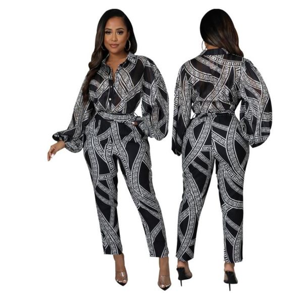 mesh print two piece set rompers luxury women clubwear 2 outfits for streetwear designer long sleeve bodycon jumpsuit and pants, Black;white
mesh print two piece set rompers luxury women clubwear 2 outfits for streetwear designer long sleeve bodycon jumpsuit and pants, Black;white
