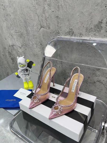 new season shoes aquazzura pumps seduction crystal slingback transparent pvc stiletto heel italy wedding party, Black
new season shoes aquazzura pumps seduction crystal slingback transparent pvc stiletto heel italy wedding party, Black