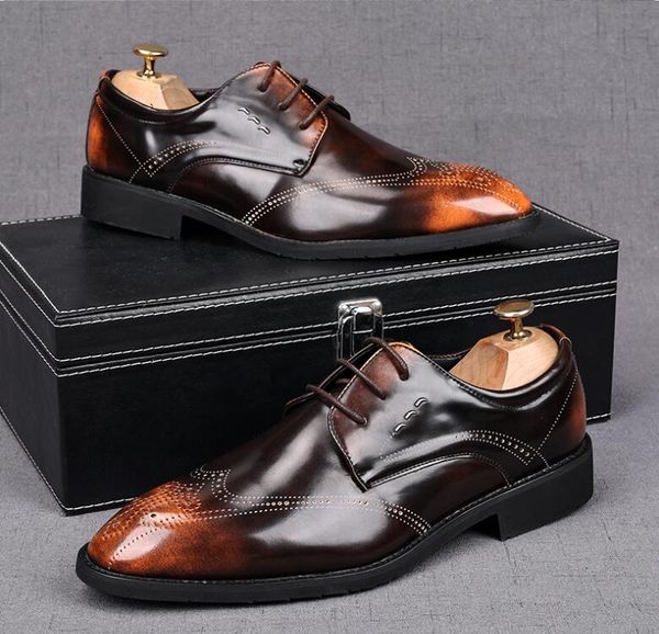 men dress shoes handmade brogue style paty leather wedding shoes men flats leather oxfords formal shoes size: eu39-43, Black
men dress shoes handmade brogue style paty leather wedding shoes men flats leather oxfords formal shoes size: eu39-43, Black