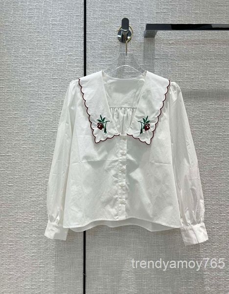 women's blouses & shirts h-end embroidered spring dot rose sleeve puff shirt 360v, White
women's blouses & shirts h-end embroidered spring dot rose sleeve puff shirt 360v, White