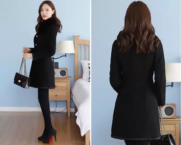 woman coat outerwear winter 2022 korean womens thick woolen coat fur collar double breasted slim long wool trench winter coats for women, Black
woman coat outerwear winter 2022 korean womens thick woolen coat fur collar double breasted slim long wool trench winter coats for women, Black