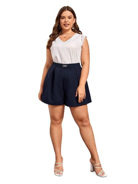 plus fold pleated wide leg shorts m2gx#, Black
plus fold pleated wide leg shorts m2gx#, Black