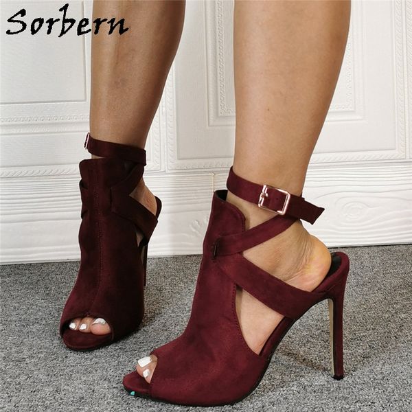 sorbern wine red sandals women slingback stilettos ankle strap wrapped high heel summer shoes custom colors, Black
sorbern wine red sandals women slingback stilettos ankle strap wrapped high heel summer shoes custom colors, Black