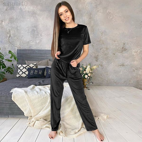 hiloc blue velvet nightwear winter warm home suit sets female pyjamas loose pants ribbon knit short sleeve two piece set lounge l220803, Black;red
hiloc blue velvet nightwear winter warm home suit sets female pyjamas loose pants ribbon knit short sleeve two piece set lounge l220803, Black;red