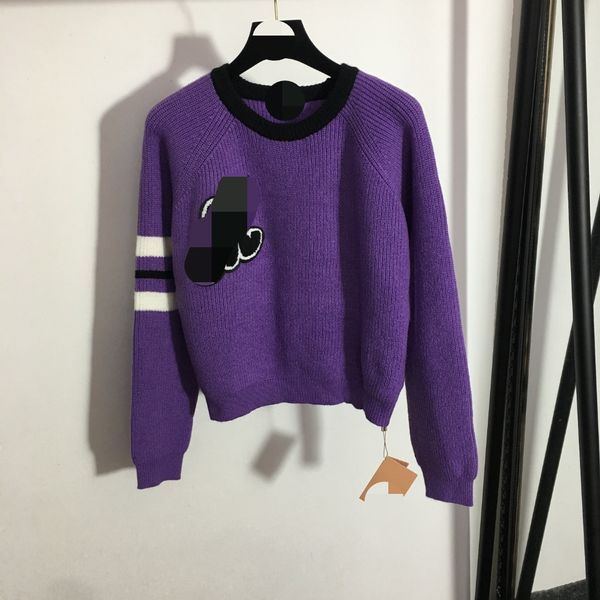 706 2022 milan runway autumn summer brand same style sweater long sleeve crew neck striped pullover purple womens meiyi, White;black
706 2022 milan runway autumn summer brand same style sweater long sleeve crew neck striped pullover purple womens meiyi, White;black