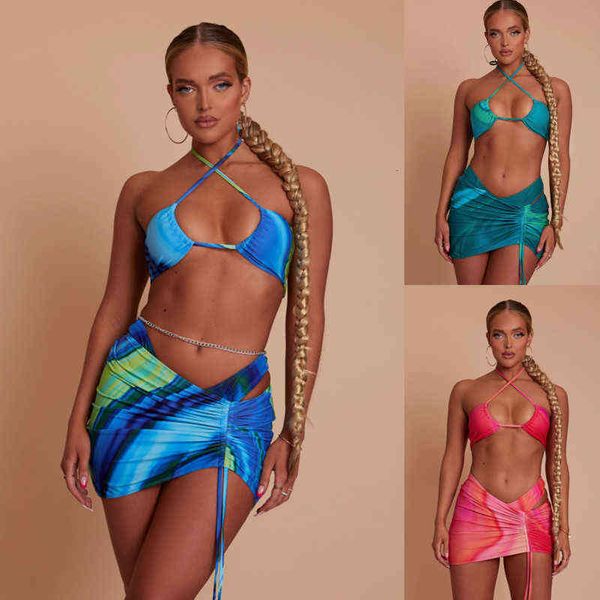 swimsuit 2022 bikini women's three piece skirt digital printed 2001, White;black
swimsuit 2022 bikini women's three piece skirt digital printed 2001, White;black