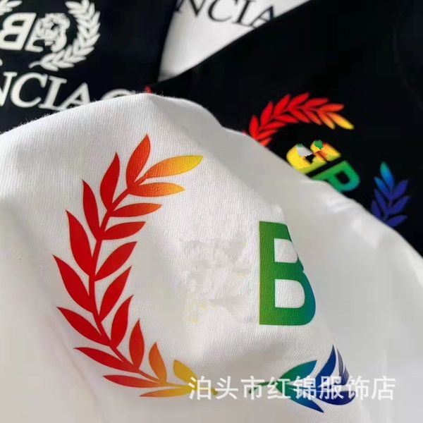 women's t-shirt designer high version paris double bb wheat ear alphabet printed t-shirt classic loose short sleeve men's and wome, White
women's t-shirt designer high version paris double bb wheat ear alphabet printed t-shirt classic loose short sleeve men's and wome, White