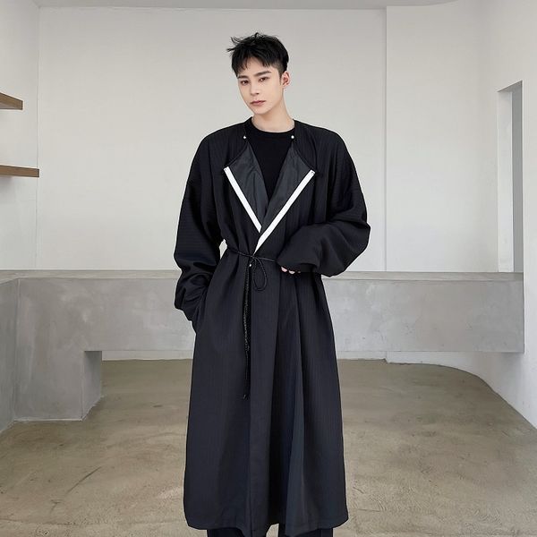 men's trench coats trenchcoat men dark black stripe japanese harajuku streetwear long trench coat man fashion show belt windbreaker car, Tan;black
men's trench coats trenchcoat men dark black stripe japanese harajuku streetwear long trench coat man fashion show belt windbreaker car, Tan;black