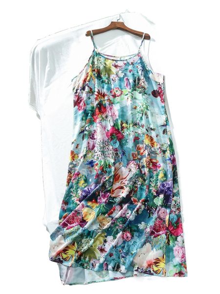 plus floral print cami dress v0jc#, Black