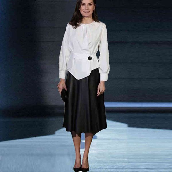 women's two piece pants princess kate's same suit autumn street women's lantern sleeve irregular shirt large skirt, White
women's two piece pants princess kate's same suit autumn street women's lantern sleeve irregular shirt large skirt, White