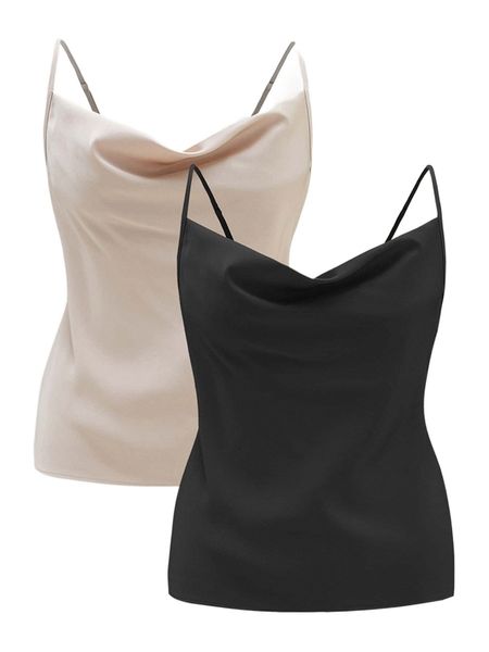 plus 2pcs draped front cami d2po#, Black
plus 2pcs draped front cami d2po#, Black