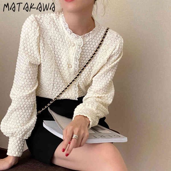 vintage lace women blouse threedimensional jacquard round neck puff sleeve blusas loose long shirt 210506, White
vintage lace women blouse threedimensional jacquard round neck puff sleeve blusas loose long shirt 210506, White