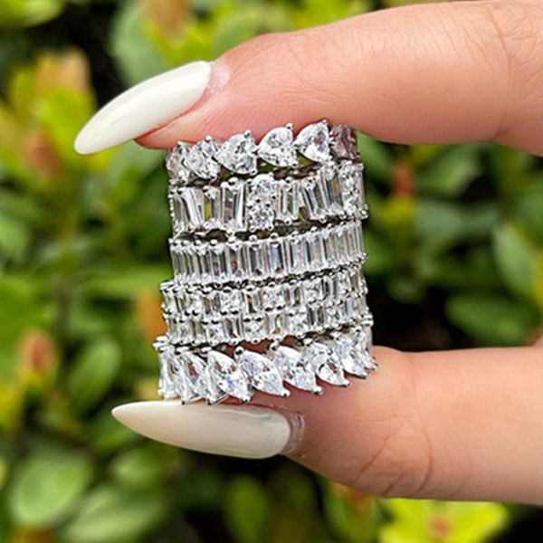 luxury fashion wedding bride designer ring real 925 sterling silver 5a cubic zirconia size 5-10 for women white cz heart square oval rings j, Slivery;golden
luxury fashion wedding bride designer ring real 925 sterling silver 5a cubic zirconia size 5-10 for women white cz heart square oval rings j, Slivery;golden