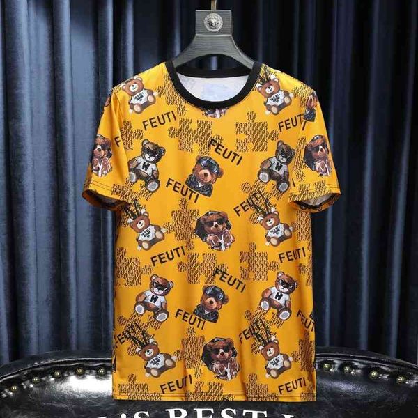 men's fashion personality trend new short-sleeved brand wholesale european men 2022 short sleeve casual bear round neck printed t-shirt, White;black
men's fashion personality trend new short-sleeved brand wholesale european men 2022 short sleeve casual bear round neck printed t-shirt, White;black