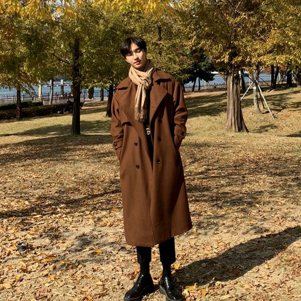 men's suits & blazers winter belt long woolen coat men warm fashion casual overs 220823, White;black
men's suits & blazers winter belt long woolen coat men warm fashion casual overs 220823, White;black