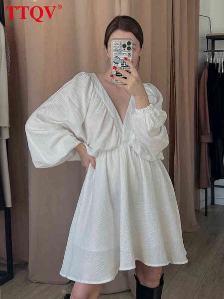 ttqv deep v-neck mini dress ladies fashion loose long sleeve office dress streetwear elegant white dresses for women t220804, Black;gray
ttqv deep v-neck mini dress ladies fashion loose long sleeve office dress streetwear elegant white dresses for women t220804, Black;gray