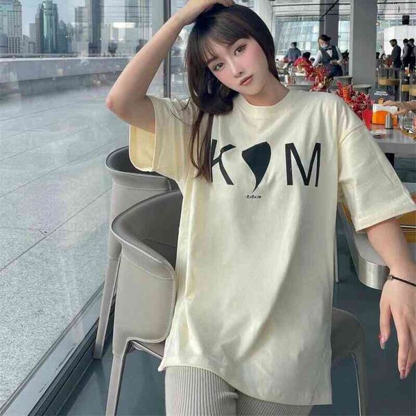 women's t-shirt spring and summer kimo co bred love fashion br men's women's short sleeve loose round neck printed t-shirt vp, White
women's t-shirt spring and summer kimo co bred love fashion br men's women's short sleeve loose round neck printed t-shirt vp, White