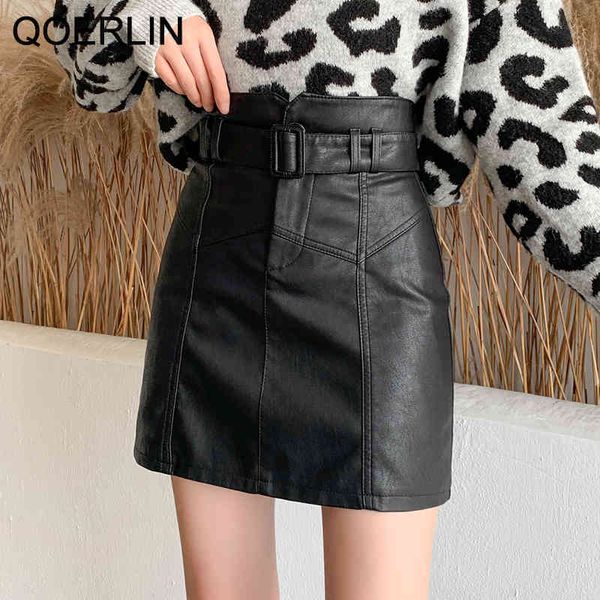 qoerlin washed pu leather skirt korean slim high waist shorts skirt female plus size belt mini skirts safety liner shorts skirts 210412, Black
qoerlin washed pu leather skirt korean slim high waist shorts skirt female plus size belt mini skirts safety liner shorts skirts 210412, Black
