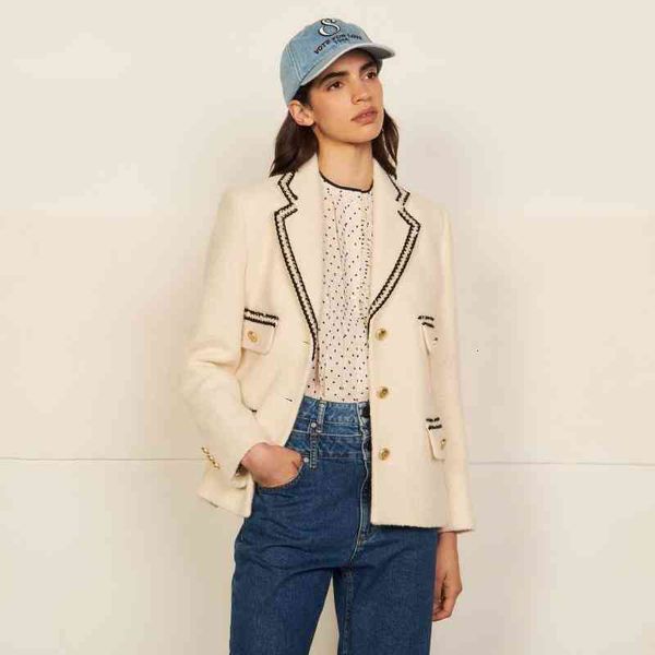 women's jackets sand france early spring tweed striped bright line clashing double-breasted lapels blazers for woman with pockets 2lj5, Black;brown
women's jackets sand france early spring tweed striped bright line clashing double-breasted lapels blazers for woman with pockets 2lj5, Black;brown