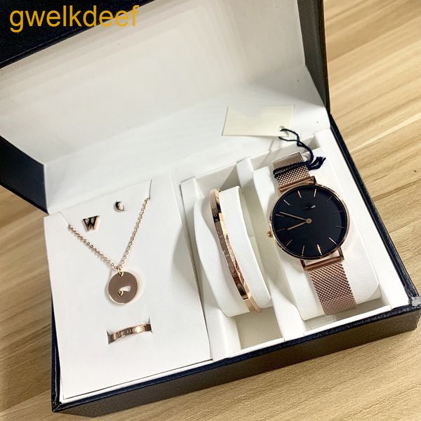 dclassic couple quartz movement watch bracelet necklace earrings ring 5-piece set full box steelbelt nylon gift first choice for high-end gw, Slivery;brown 
dclassic couple quartz movement watch bracelet necklace earrings ring 5-piece set full box steelbelt nylon gift first choice for high-end gw, Slivery;brown