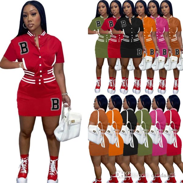 summer womens two piece dress baseball uniform letter b printed short sleeve jacket and mini skirts outfits, White
summer womens two piece dress baseball uniform letter b printed short sleeve jacket and mini skirts outfits, White