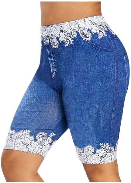 women's high waist denim shorts stretchy jean plus size print summer leisure shorts with pockets i2oa#, White;black 
women's high waist denim shorts stretchy jean plus size print summer leisure shorts with pockets i2oa#, White;black