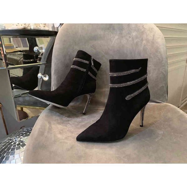 boots autumn and winter snake winding temperament thin high boots black versatile pointed heels
boots autumn and winter snake winding temperament thin high boots black versatile pointed heels