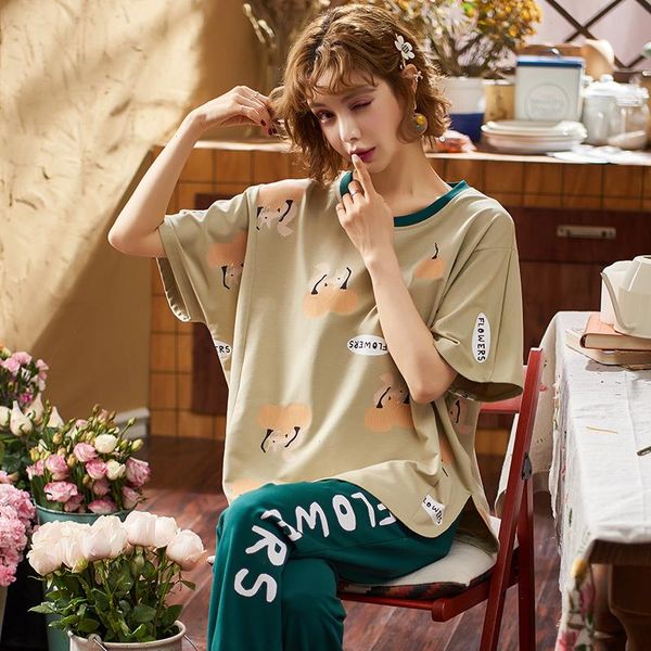 women pajamas summer cotton pyjamas womens sleepwear suit floral female homewear casual soft sweet pijama mujer, Black;red
women pajamas summer cotton pyjamas womens sleepwear suit floral female homewear casual soft sweet pijama mujer, Black;red