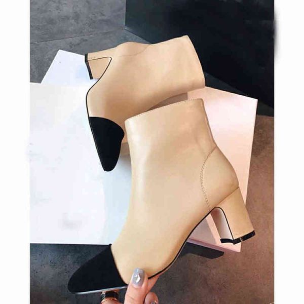 boots autumn and winter women's boots fashion thick heel pointed color matching short leather versatile high-heeled shoes, Black
boots autumn and winter women's boots fashion thick heel pointed color matching short leather versatile high-heeled shoes, Black