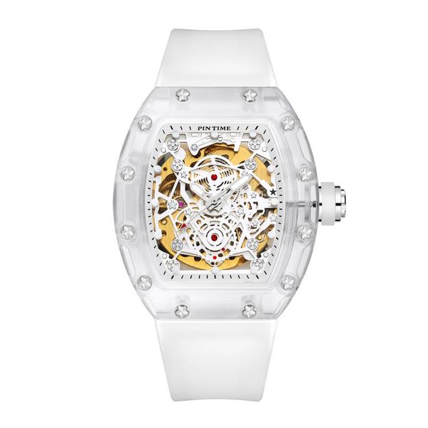 wristwatches luxury men's watch pintime mechanical silicone automatic skeleton transparentwristwatches, Slivery;brown
wristwatches luxury men's watch pintime mechanical silicone automatic skeleton transparentwristwatches, Slivery;brown