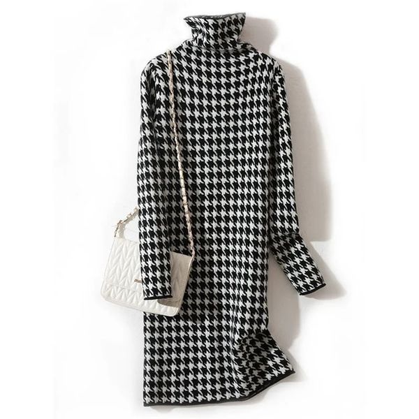 dress large size autumn and winter korean version of the houndstooth casual thick warm high-neck knitted bottoming 220402, Black;gray
dress large size autumn and winter korean version of the houndstooth casual thick warm high-neck knitted bottoming 220402, Black;gray