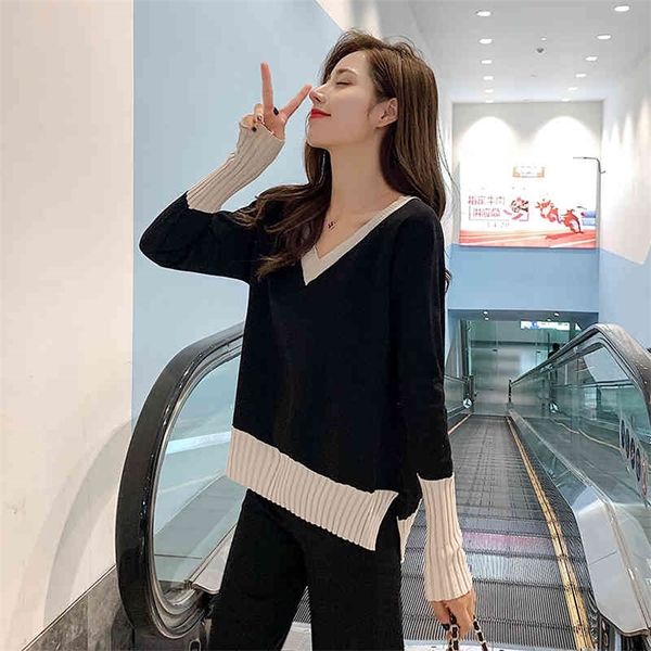 autumn women's suits net red quality knitted jacket broad leg trousers goddess fashion two-piece set 210412, White;black
autumn women's suits net red quality knitted jacket broad leg trousers goddess fashion two-piece set 210412, White;black