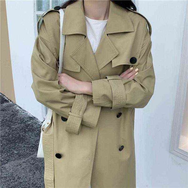 women's trench coats 100% cotton spring long coat women double breasted slim female outwear fashion windbreaker t220811, Tan;black
women's trench coats 100% cotton spring long coat women double breasted slim female outwear fashion windbreaker t220811, Tan;black