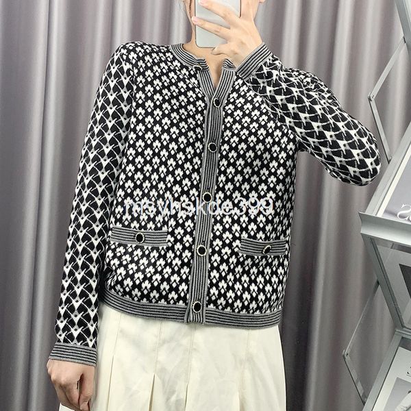 women's knits & tees autumn fashion leisure small fragrance cardigan flower contrast color sweater coat women's, White
women's knits & tees autumn fashion leisure small fragrance cardigan flower contrast color sweater coat women's, White