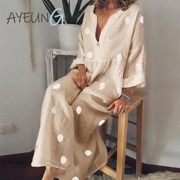 polka dot maxi dress vneck long sleeve casual boho beach dress plus size women fashion elegant button down loose office dress y200805, Black;pink
polka dot maxi dress vneck long sleeve casual boho beach dress plus size women fashion elegant button down loose office dress y200805, Black;pink