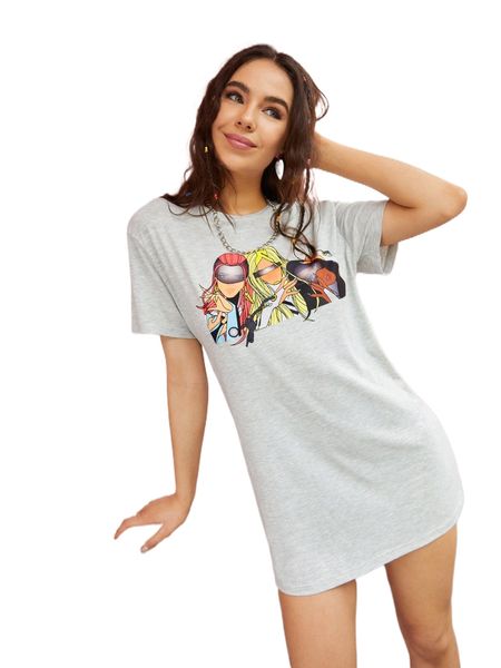 x mvtrtk figure graphic tee dress h1xv#, Black;gray 
x mvtrtk figure graphic tee dress h1xv#, Black;gray