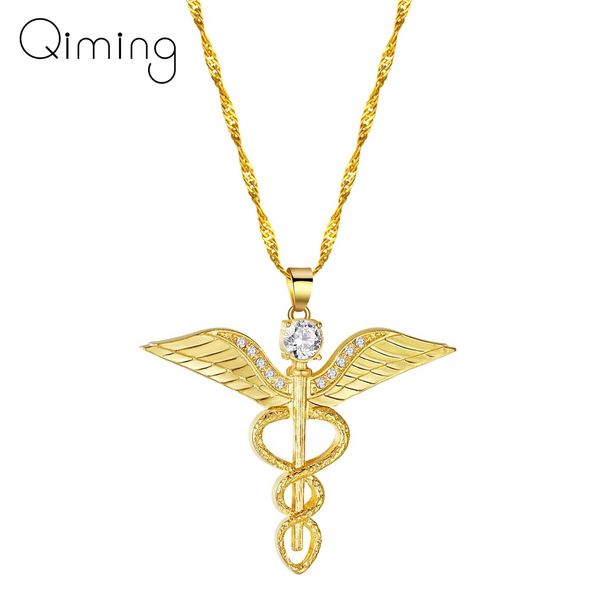 angel's wings necklace women moissanite snake ouroboros magic wand caduceus emergency medical medical doctor nurse jewelry, Silver
angel's wings necklace women moissanite snake ouroboros magic wand caduceus emergency medical medical doctor nurse jewelry, Silver