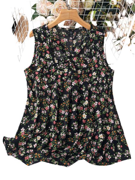 plus ditsy floral criss cross blouse 65yw#, Black
plus ditsy floral criss cross blouse 65yw#, Black