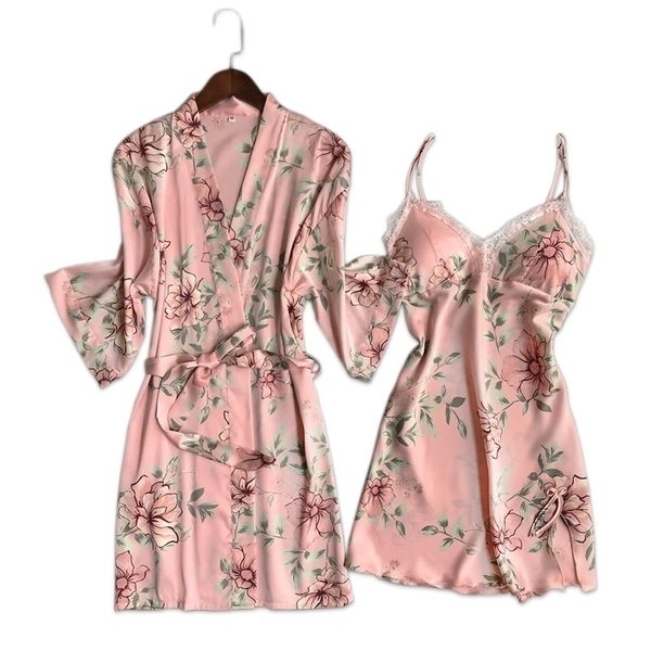 fresh floral satins silk robe gown set bathrobes kimono dressing gown lace silk flower sleepwear women robe suits y200425, Black;red
fresh floral satins silk robe gown set bathrobes kimono dressing gown lace silk flower sleepwear women robe suits y200425, Black;red