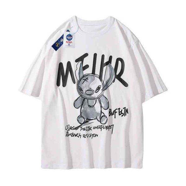 nasa co branded little monster short sleeve t-shirt men's round neck falling shoulder style versatile summer thin loose top, White;black
nasa co branded little monster short sleeve t-shirt men's round neck falling shoulder style versatile summer thin loose top, White;black