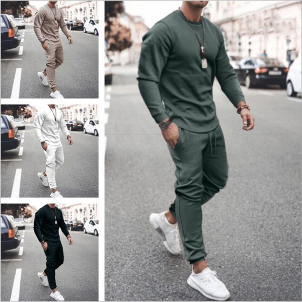 autumn new men tracksuit casual solid sports set long sleeved fashion fitness sportswear, Gray
autumn new men tracksuit casual solid sports set long sleeved fashion fitness sportswear, Gray