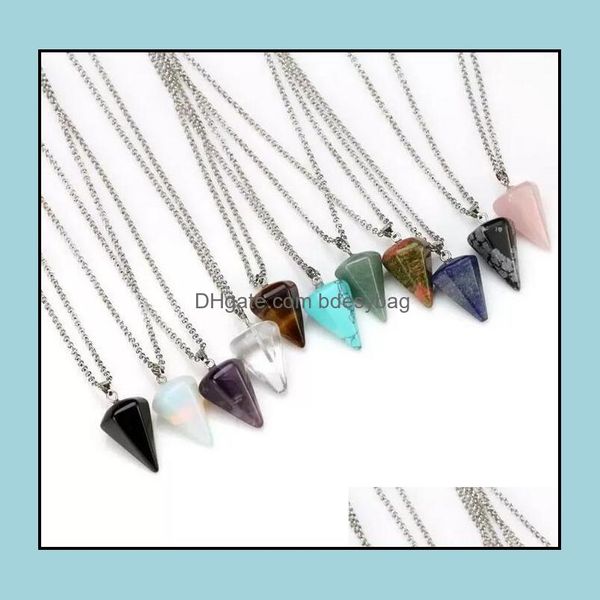 pendant necklaces pendants jewelry natural gemstone necklace crystal healing chakra reiki stone hexagonal prisme cone pendum charm for wom, Silver
pendant necklaces pendants jewelry natural gemstone necklace crystal healing chakra reiki stone hexagonal prisme cone pendum charm for wom, Silver