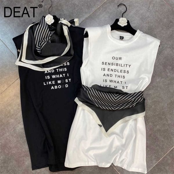 deat spring summer fashion casua round neck sleeveless shoulder pad simple letter t shirt women sk184 210709, White
deat spring summer fashion casua round neck sleeveless shoulder pad simple letter t shirt women sk184 210709, White